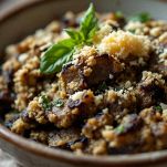 Lo schiacciamento del composto di melanzane