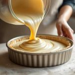 Pasta margherita versata sulla crema