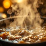 Uova e zucchero sul fuoco