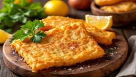 Panelle servite su piatto con prezzemolo.