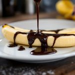 Cioccolato fondente sulle banane