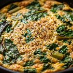 frittata di bietole in cottura