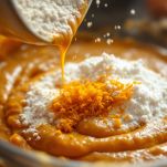 Farina, zucchero e scorze di arancia