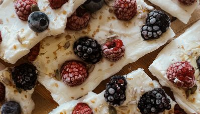 Barrette di Yogurt Greco, frutti di bosco e semi
