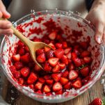 Fragole condite senza romperle.