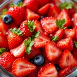 Fragole in infusione per assorbire i sapori.