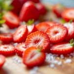 Fragole pronte per la farcitura.