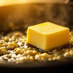 Omelette in fase di cottura.