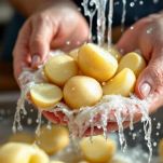 Patate tagliate a tocchetti.