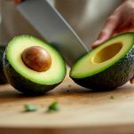 Pezzi di avocado pronti per essere aggiunti al piatto.