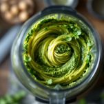 ingredienti per il pesto di rucola nel frullatore