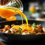 Il momento di versare l'arancia