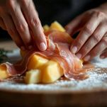 Assemblaggio con il prosciutto