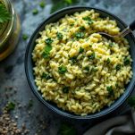 Risotto alle ortiche pronto da servire