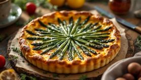 Torta salata con asparagi