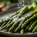 asparagi al vapore con sale e pepe