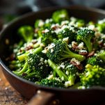 broccoli con pecorino e acciughe in padella