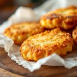calde frittelle di melanzane sulla carta assorbente