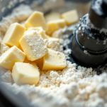 burro e farina nel robot da cucina