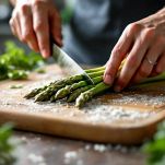 Pulizia degli asparagi