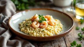 Risotto arancione con scampi