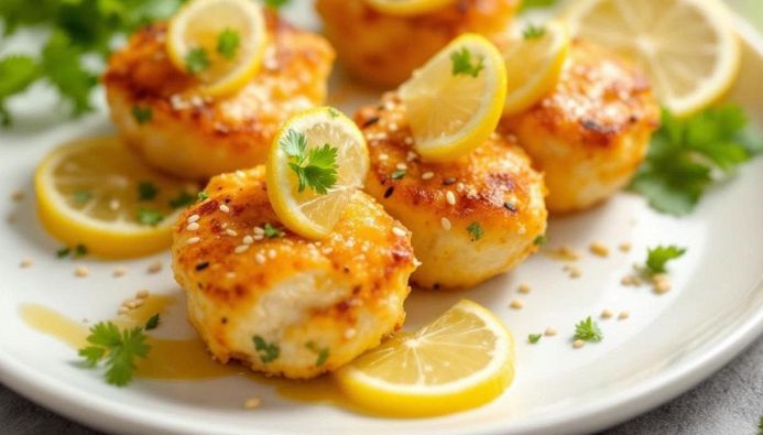 Bocconcini di pollo con salsa agrumata e limone fresco