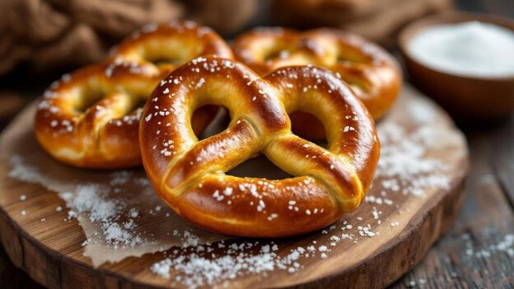 Bretzel dorati pronti da gustare