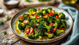 Broccoli saltati in padella serviti come contorno leggero e saporito