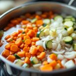 Brodo vegetale in cottura