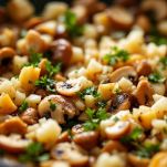 Preparazione del ripieno ai funghi