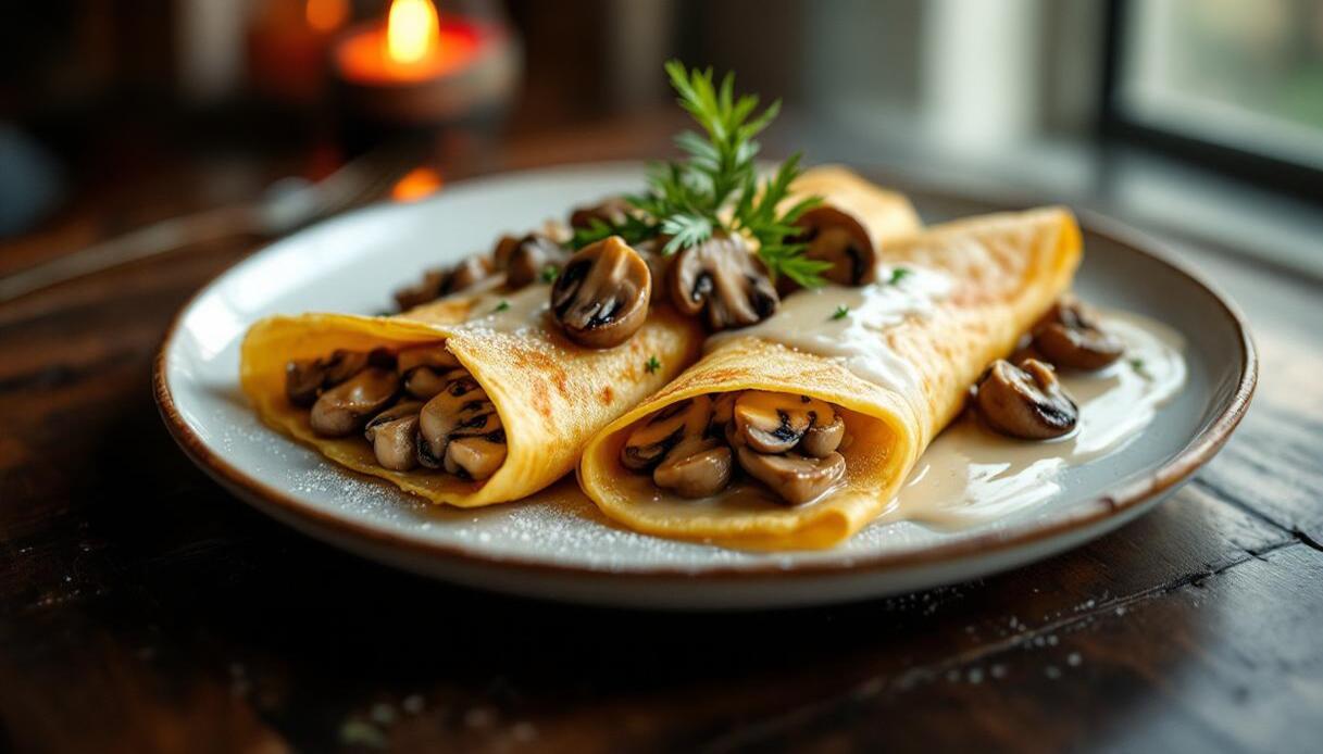 Crêpe ai funghi porcini