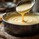 crema pasticcera versata in padella