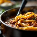 Friggione bolognese pronto nella casseruola.