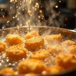 Frittura mista dorata e croccante.