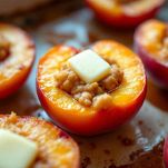 Pesche farcite pronte per il forno