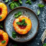 Pesche ripiene pronte da servire