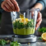 Pesto di pistacchi nel frullatore