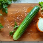 cipolla e cetriolo per preparare la raita