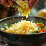 preparazione salsa raita con patate e verdure