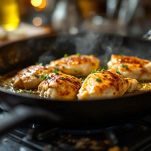 Pollo al limone in cottura con sugo