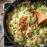 Riso e piselli in padella