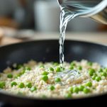 Acqua nel riso e piselli