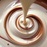 Salsa al cioccolato in fase di emulsione.