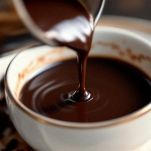 Salsa decorata con granella di nocciole.