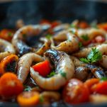 Seppie e pomodori in pentola