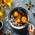 preparazione dell'impasto della torta al caffè