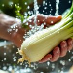 La pulitura dei finocchi