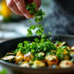 Prezzemolo sulle zucchine trifolate