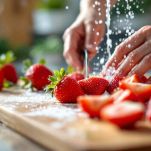 La pulitura delle fragole