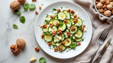 Carpaccio di zucchine con pecorino noci e menta